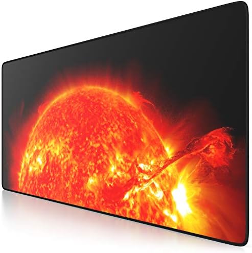 TITANWOLF - XXL Speed Gaming Mouse Pad Mouse Mat - Extra Large 900 x 400 x 3mm - Water-Resistant Mousepad with Non-Slip Rubber Base - Smooth Cloth Surface  BLACK WITH WHITE RIM