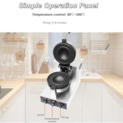 Doppelseitig Beheizter Burger-Maker Maschine, kommerzielles Waffeleisen, gegrillt, automatischer Maker, Donut-Maker, 50–300 °C Temperaturregelung, doppelseitige Heizung – Bild 8