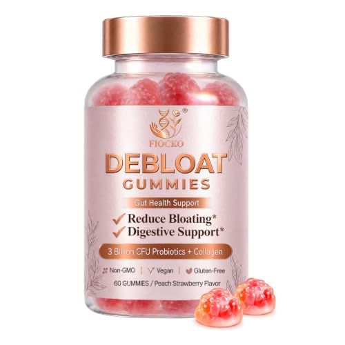 fiocko Probiotics for Women Gummies, Debloat Gummies with Prebiotic Fiber Supplement & Apple Cider...