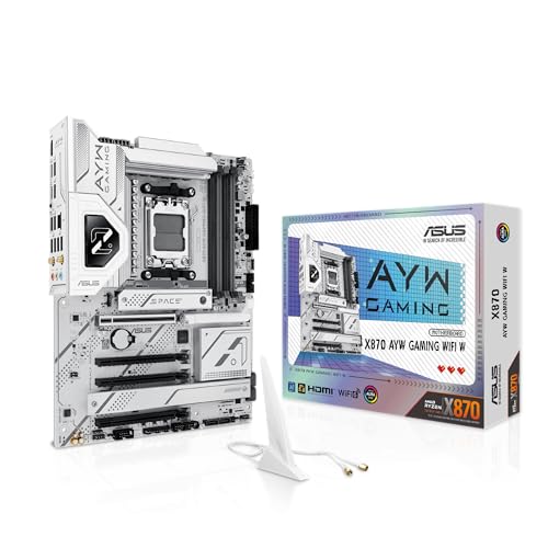 Image of ASUS X870 AYW Gaming WiFi W AMD X870 AM5 ATX Motherboard, 12+2+1 80A DrMOS Power Stages, DDR5, PCIe 5.0 Ready, PCIe 5.0 x16, 3X M.2, Wi-Fi 6, 2.5Gb LAN, HDMI, USB4, USB 20Gbps Type-C, Aura Sync