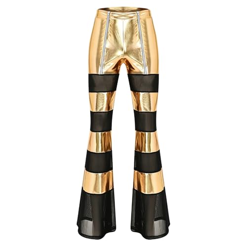 Pantalon de moto en cuir verni extensible inhzoy stretch et brillant