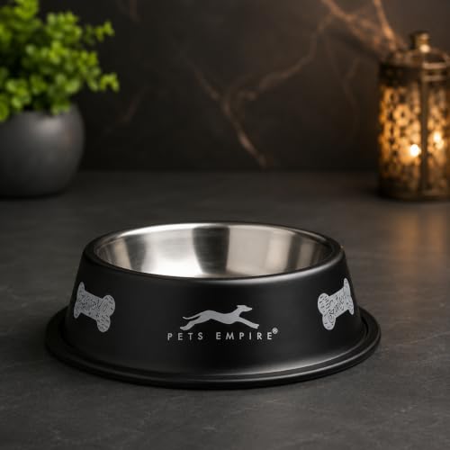 Image of Pets Empire Premium Stainless Steel Dog Bowl for Food & Water, 700ml Pet Bowl with Anti-Skid Rubber Ring, Durable Rustproof Feeding Dish for Dogs,Cats and Puppies