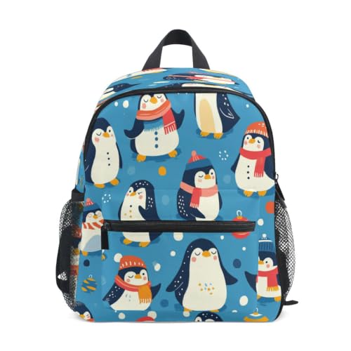 Sac à dos pingouins bleus contre le mal de dos des enfants en maternelle