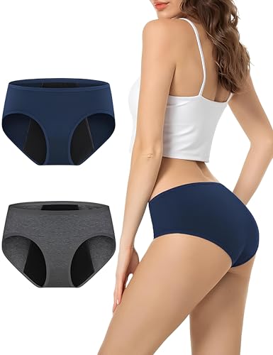 Image of DIVING DEEP Women's Period Panty | Pack of 2 Leakproof Menstrual Underwear | Heavy Flow Protection | Reusable & Washable Period Panties for Women & Teens