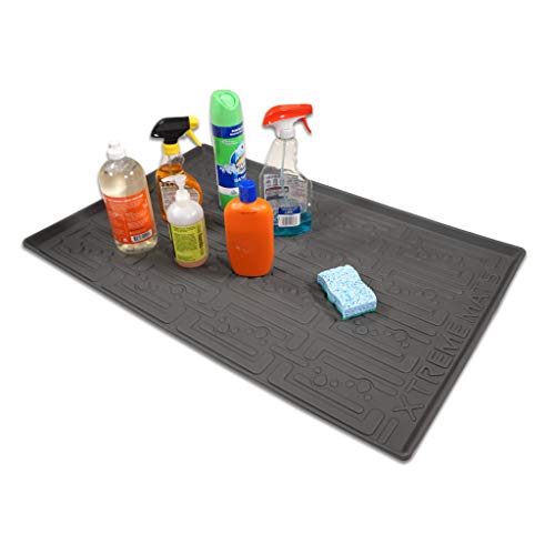 Xtreme Mats Under Sink Bathroom Cabinet Mat, Pick Your Size, 28" x 19", Waterproof Cabinet Protector Liner, CMV-30-GREY