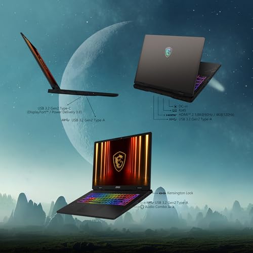 Image of msi Crosshair A16 HX 16 inch 2.5K QHD+ 240Hz Gaming Laptop - AMD Ryzen 9 8940HX, NVIDIA GeForce RTX 5070, 32GB DDR5, 1TB NVMe SSD, Wi-Fi 6E, USB-C, Windows 11 Home: Gunmetal Grey E8WGK-009US