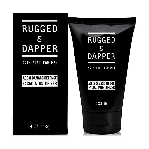 RUGGED-DAPPER-Age-Damage-Defense-Facial-Moisturizer-Dual-Purpose-Face-Lotion-Aftershave-for-Men-4-Oz RUGGED & DAPPER Age Defense Mens Face Moisturizer | 4oz | Hydrating Mens Face Lotion | Unscented + Anti- Aging Formula for Clear Skin | Natural Ingredients | Made in USA