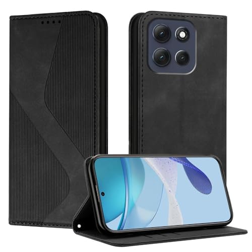 Étui en cuir Motorola G55 5G noir housse portefeuille au design magnétique chic