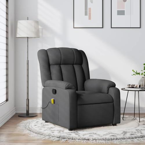 Frdhee Sillón de lectura para adultos, sillón relax de masaje, tela, gris oscuro, sillón de suelo para dormitorio, jardín