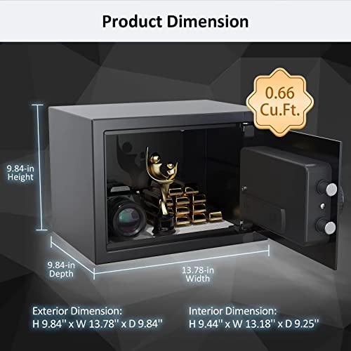Goldenkey Cabinet Safe Box - Digital Small Safe Fixable Electronic Safe For Home Or Business To Protect Cash, Pistol, Passport #TOP2