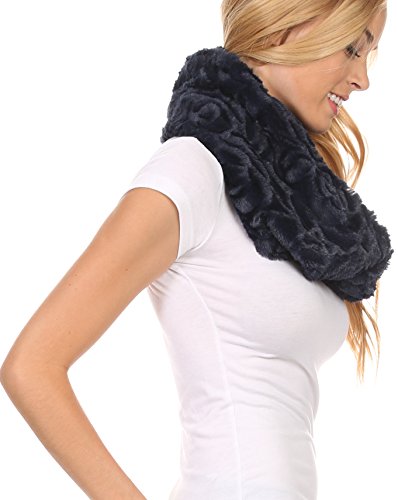 Sakkas Mellah Long Wide Soft Fuzzy Furry Fur Infinity Fall Winter Wrap Scarf3