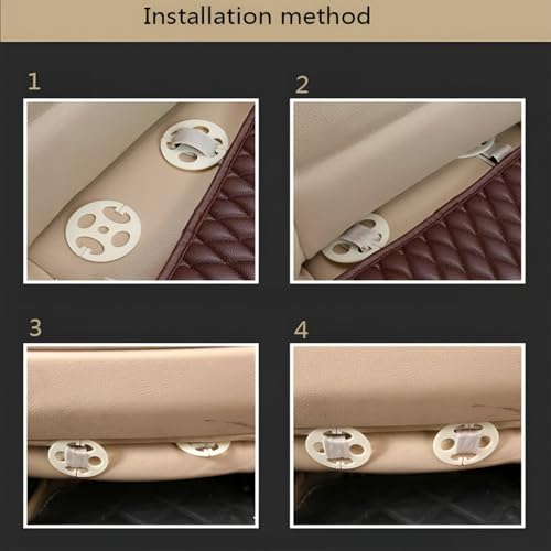 Image of Hicle Premium Car Seat Cushion Set - 3 Piece Anti-Slip PU Leather Seat Covers for Front & Rear Seats - Universal Fit (Dark Brown)