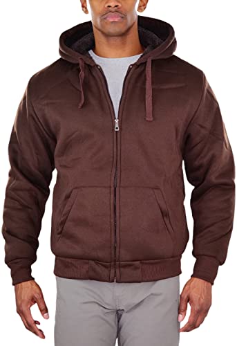 Image of ToBeInStyle Men's Polar Fleece Long Sleeve Zip Up Kangaroo Pocket Cold Weather Hoodie Jacket