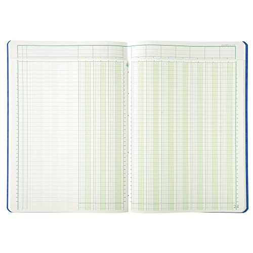 EXACOMPTA Piqûre 29 7x21cm à tête paresseuse 10 colonnes sur 2 pages 34 lignes 80 pages Couleurs assorties - vue 6