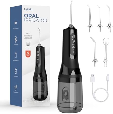 Irrigador Dental Eléctrico Portátil, 4 Modos de Presión, IPX7 Imp...