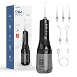 Lyinda Water Dental Flosser for Teeth Cordless, 2026 Upgraded Portable Oral Irrigato with 5 Jet Tip and 4 Modes, 300ML Irrigator Dental for Deep Cleaning, IPX7 Waterproof USB for Tavel and Home Use