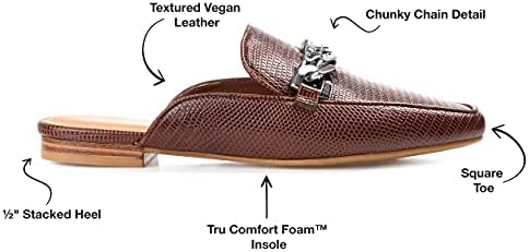 Journee Collection Womens Hazina Tru Comfort Foam Slip On Square Toe Mules Flats Brown 12 Medium Womens US | Image 1