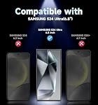 MAGIC JOHN 2 Pack pour Samsung Galaxy S24 Ultra Protecteur d'écran en verre trempé, Installation automatique d'élimination de la poussière, sans bulle, HD Installation claire et facile