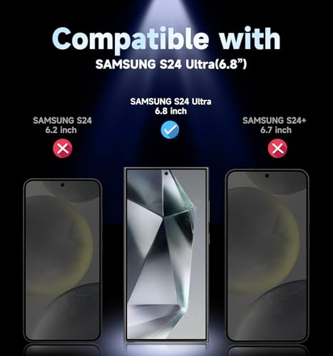 MAGIC JOHN 2 Pack for Samsung Galaxy S24 Ultra Tempered Glass Screen Protector, Auto Dust-Elimination Installation, Bubble Free, HD Clear, Easy Installation