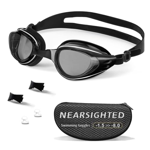 HDYAR Swim Goggles Nearsighted Swimming Goggles No Leaking Clear Vision for Adult Men Women Youth