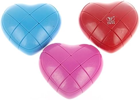 Chntoys Cube YJ 3x3 Heart Puzzle Cube (Pack of 3 Colour)