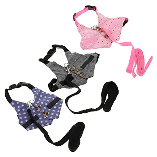 HOLIDYOYO 3 Sets Rabbit Vest and Leash Elegant Bunny Dress with Comfortable Harness for Small Pets for Outdoor Adventures and Pet Decorations
