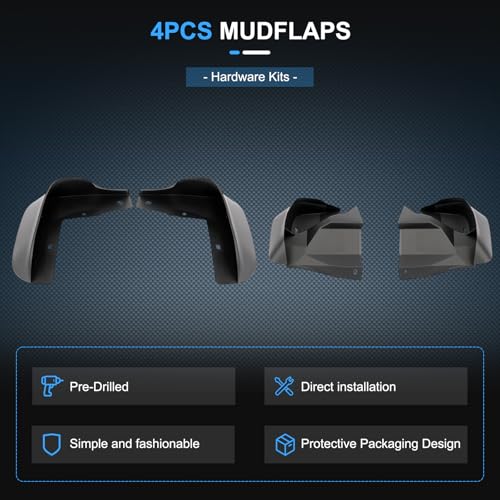 Image of ECCPP Front & Rear Mud Flaps Splash Guards fit for Honda Civic 1.6L 1996-2000 (Not fit Side Skirts) Coupe Sedan Mud Guards 4Pcs (No Drilling Required）
