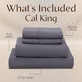 Utopia Bedding California King Komplet pościeli na łóżko typu king-size, szczotkowana mikrofibra, odporne na kurczenie się i blaknięcie, łatwe w pielęgnacji, kolor szary (California King, szary)