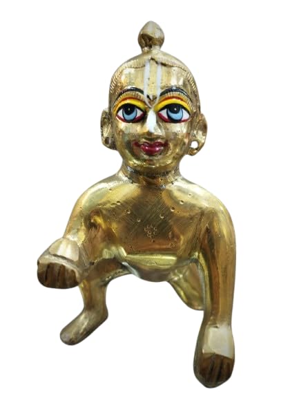 Rada Bal Roop PREMKALA Radha Rani Bal Roop Brass Murti with Shringar (Number 3 ...