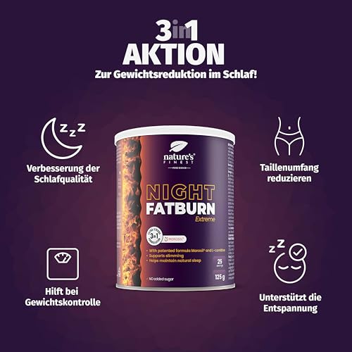 Nature's Finest by Nutrisslim Night Burn Extreme, die Nacht Stoffwechsel Beschleunigen Formel mit Morosil (400 mg), L-Carnitin – Fördert Einschlafhilfe mit Baldrian - Natural, Glutenfrei – Bild 3