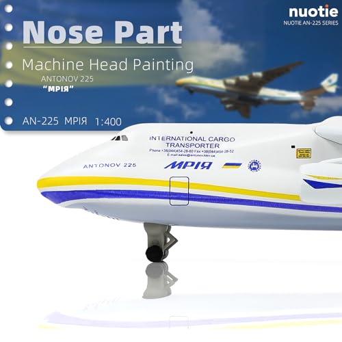 NUOTIE Antonov AN-225 Mriya 1/400 Diecast Metall Flugzeug Modellbausatz Militärtransport Flugzeugmodell mit Ständer für Sammlungen oder Geschenk (Ukrainische Malerei)