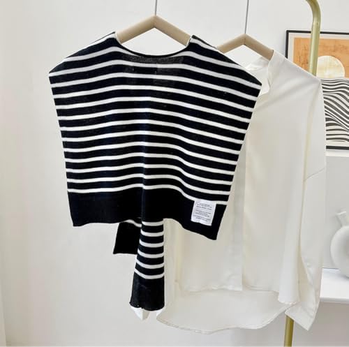 Sweater Shawl Wraps for Women Knitted Knotted Shawls Wraps Striped Scarf Cape Pashmina Shawls Shoulder Top Wrap4