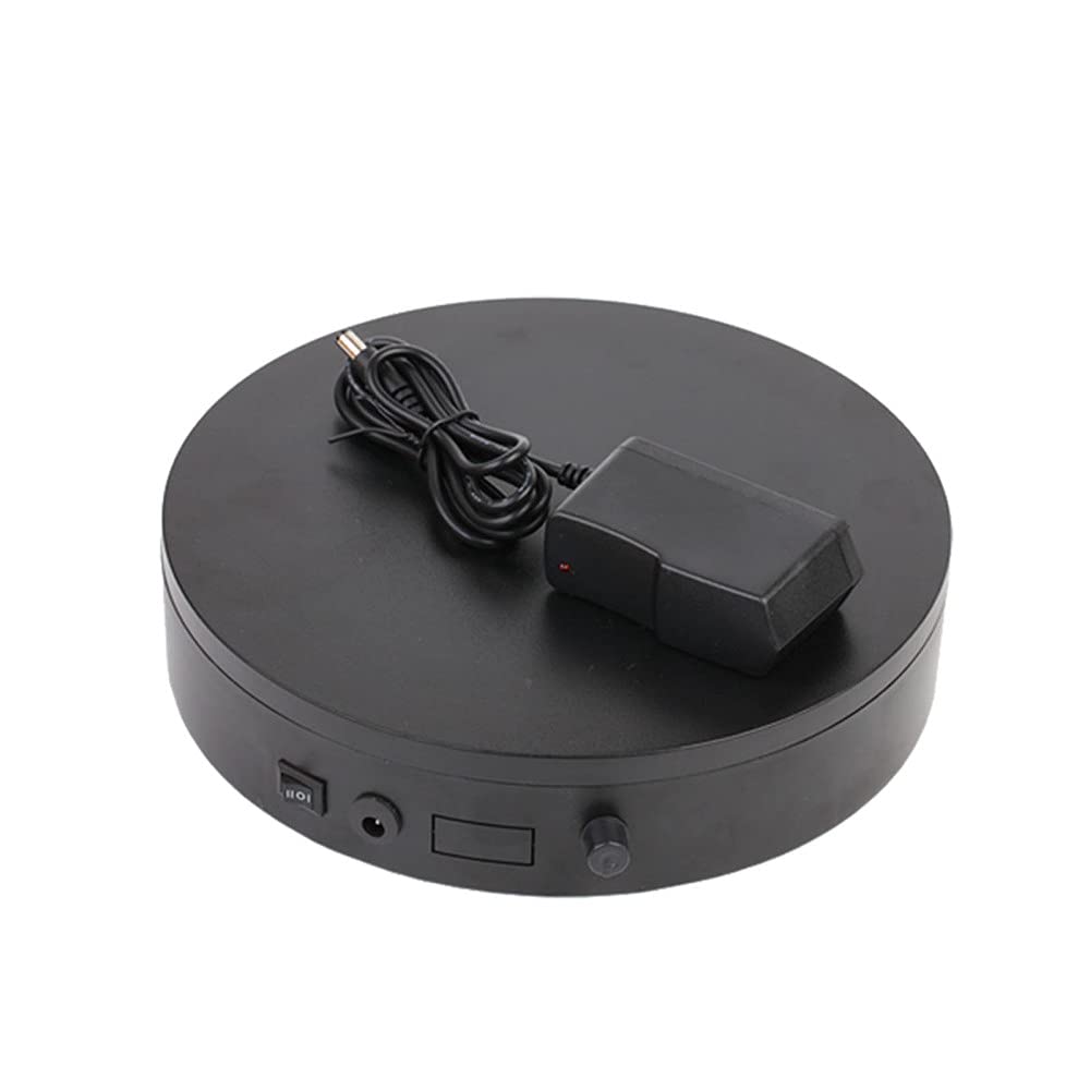Profesión Plataforma Rotatoria,Base Giratoria Eléctrica Velocidad Regulable para 360° Productos o Pasteles/Negro / 21cm Load 5KG
