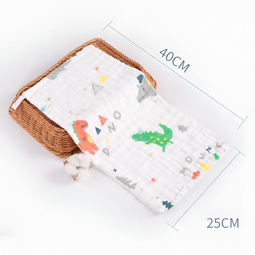 Image of Pack of 5 large Muslin Burp Cloths for Baby | 6 Layer Soft Cotton Burping Cloth for NewBorn | Muslin Napkins for New Born Baby | Wash Cloth Napkins for Kids | Face Towel for Kids 25*40 cm (Multiprint)