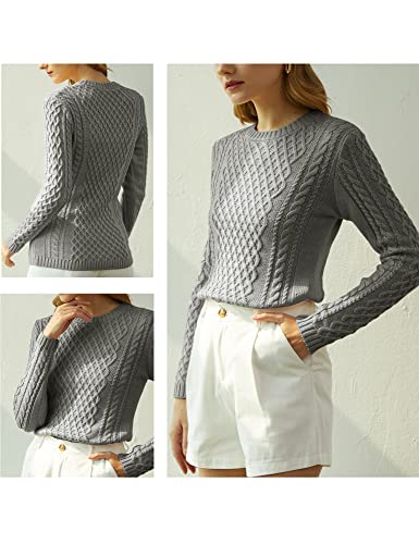 Image of v28 Women Crew Neck Knit Stretchable Elasticity Long Sleeve Sweater Jumper Pullover