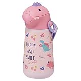 スケーター(Skater) 立体型 ステンレス ストロー 水筒 370ml 真空二重 保冷専用 ハッピー&スマイル SSH4D-A