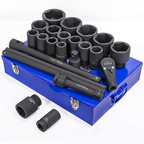 Stark USA 6-Piece 1-Inch Drive Jumbo Shallow Impact Socket Set SAE 6-Point Cr-Mo Steel Spindle Axle Nut Sockets 3-14 to 4 Heavy Duty Set for Trucks Trailers & Equipment Repair product thumbnail 10