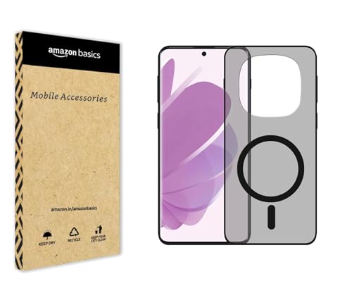 Image of amazon basics Luxury Paper Thin Case Cover for Redmi Note 14 Pro 5G | Matte Finish | Compatible with magsafe | (Black, Redmi Note 14 Pro 5G)