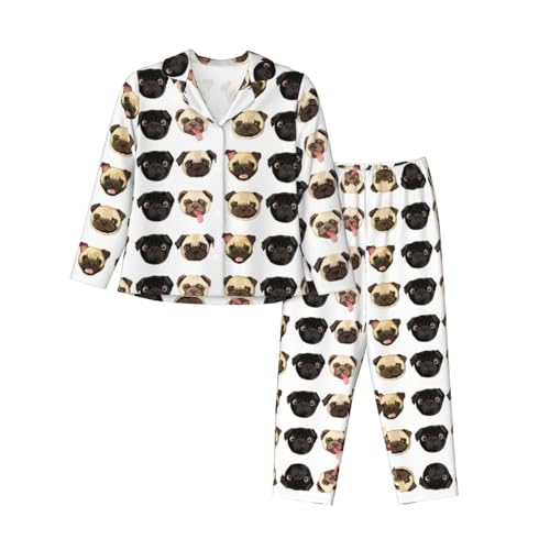 Ensemble pyjama tendance carlin noir et jaune bas pleine longueur pour femme