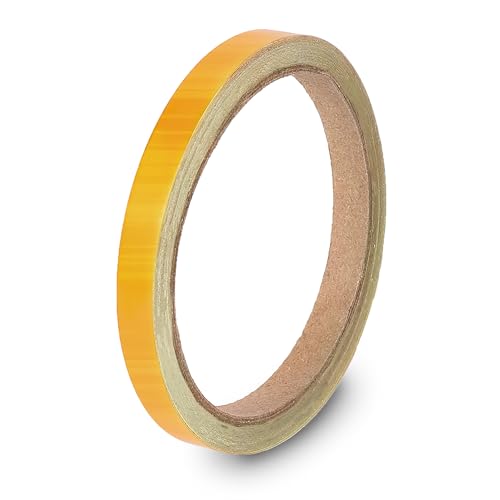 DasWas Tira Decorativa Autoadhesiva para Coche, Barco, Motos, Decoración | Tiras Decorativas Resistentes a la Intemperie | Listón Embellecedor 10mm x 10m | Cinta Adhesiva Brillante AMARILLO