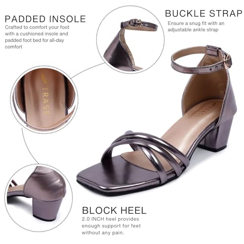 Image of TRASE Stylish And Fancy Block Heels With Adjustable Buckle For Women And Girls - Women Footwear - Heel Sandals For Girls