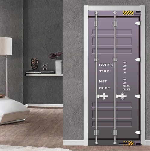 Tizhweqo Pegatina Puerta Puerta del Contenedor Pegatinas para Puertas Adhesivo Vinilo 3D Puerta Pegatina Pared Murales Papel Pintado Poster para Sala de Baño Decorativos 80x200 cm a5429