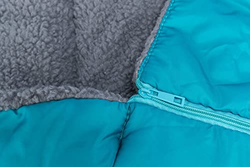 TRIXIE platzsparender und zusammenrollbarer Schlafsack für Hunde mit Reißverschluss, wasserabweisend, 70 × 95 cm, Petrol/Grau - 37275