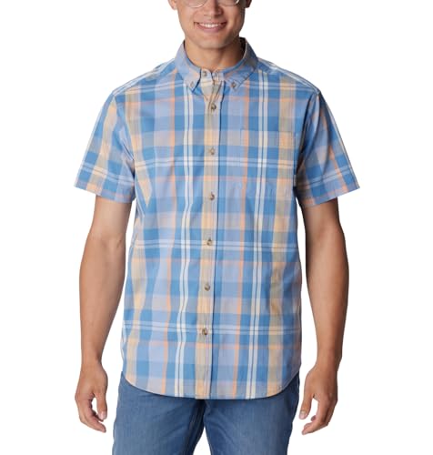 Chemise courte randonnée Columbia en coton léger 4X Homme motif à carreaux