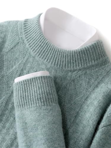 REHJJDFD Men Casual Solid Knitwear Sweater Thick Mock Neck Cable Knitting Pullover Slim Fit Half Turtleneck Sweaters2