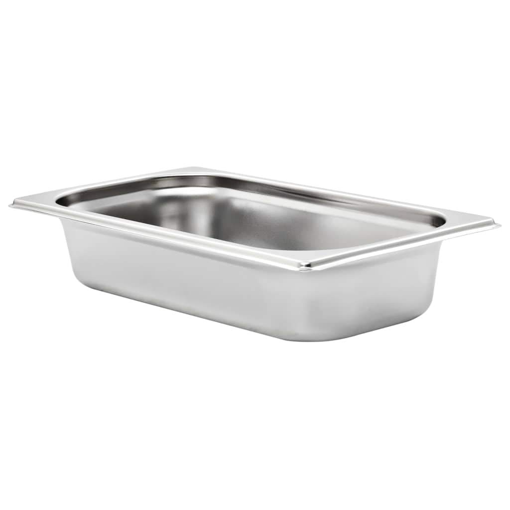 Contenedores de acero inoxidable GN 1/3, 65 mm, 8 unidades, apilables, para mostrador de calor, buffet, catering, gastronomía, cocina, restaurante, salida y almacenamiento