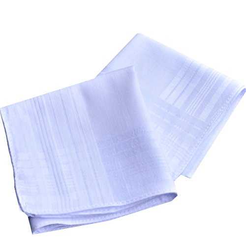 Memoryhanky Men's Pure White 100% Cotton Handkerchiefs Classic Hankies #TOP2