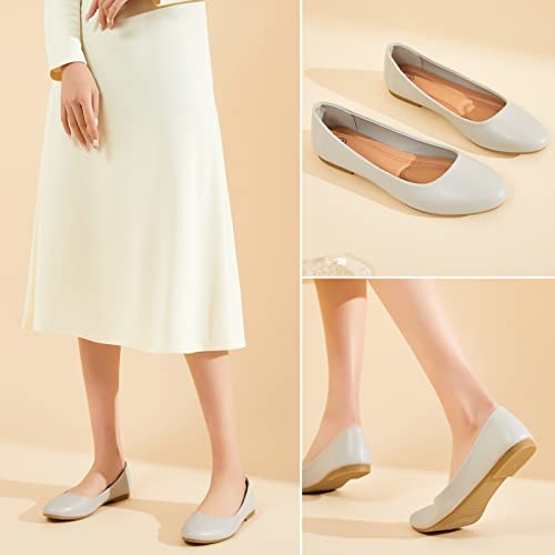 Image of Hash Bubbie Women's Flats Shoes Ballet Flats Dress Shoes Comfortable PU Leather Slip on Shoes for Women