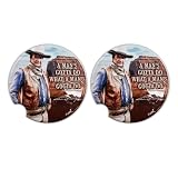 John Wayne Car Coasters Set of 2 - Standing - Mid-South Products
