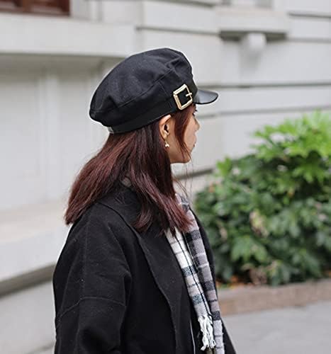 Women's Fashion Newsboy Cap Hat - Black - Image 8